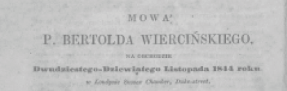 Mowa Bertolda Wiercinskiego
